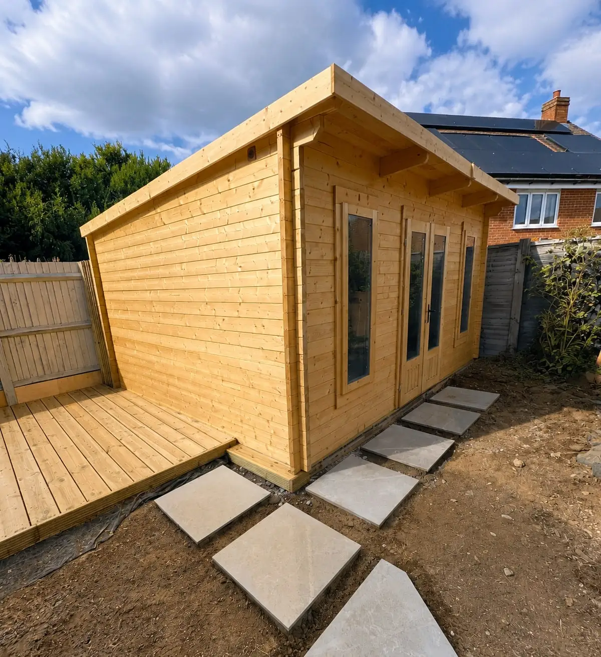 Garden room with stone steppers